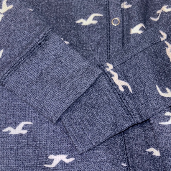 Hollister Navy logo Print Pajama Onesie thermal long Johns XS - Picture 5 of 9